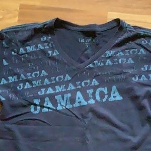 JAMAICA Blue Tee Shirt V Neck Short Sleeve Montgomery Bay Ocho Rios XL